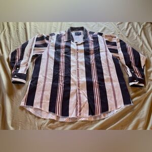 VTG Wrangler 19-36 Button-Up Shirt X-Long Tail Single Needle. Red White And Blue